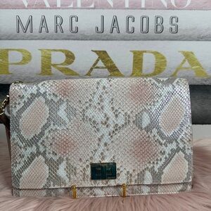 Brahmin 'Lily Pouch' Pink Madera clutch